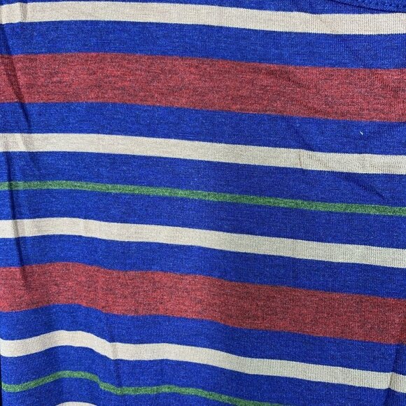 Lularoe Irma Half Sleeve Tunic Hi Low Polyester Blend Sz S Red White Blue Stripe - Picture 5 of 7